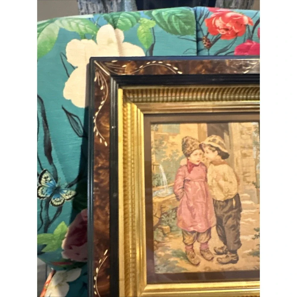VTG Belgium Tapestry, Point deRose East Lake Victorian Frame 13x12